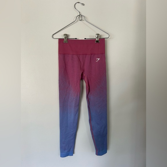 Gymshark Adapt Ombre Seamless Leggings - Rose Pink/Light Blue XS - Picture 1 of 7